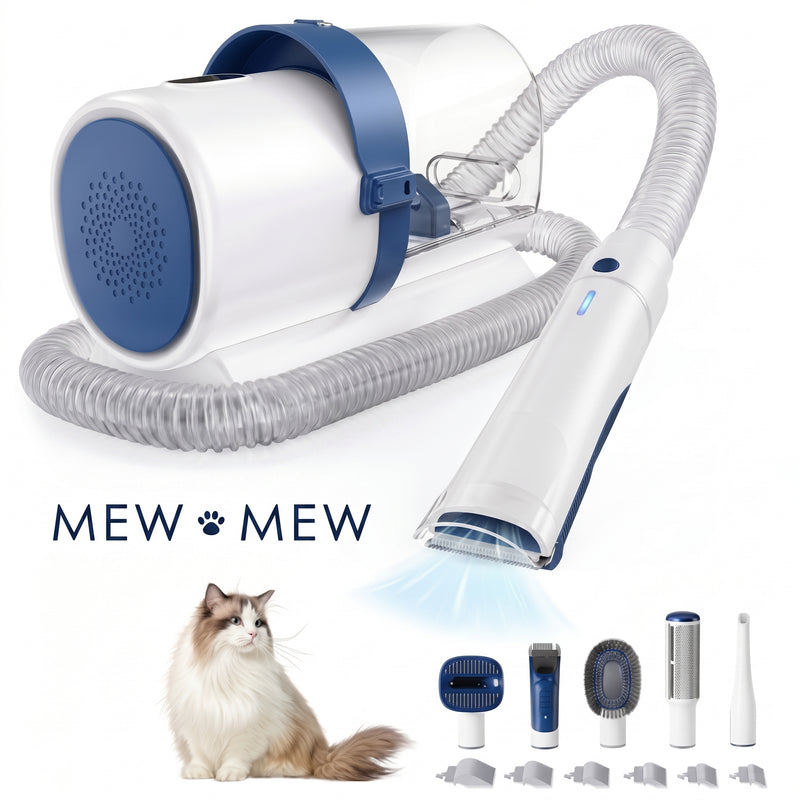 The Shed Vacuum 5-in-1 cat grooming kit with its sealed 2.5 liter canister