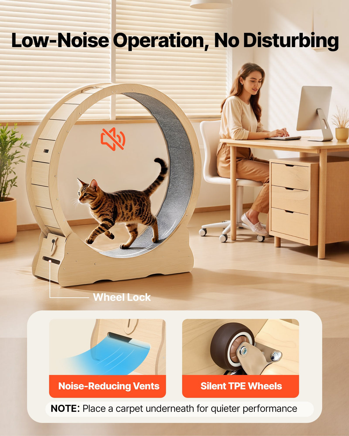 The wheel lock that turns the cat wheel into a bed when the running stops